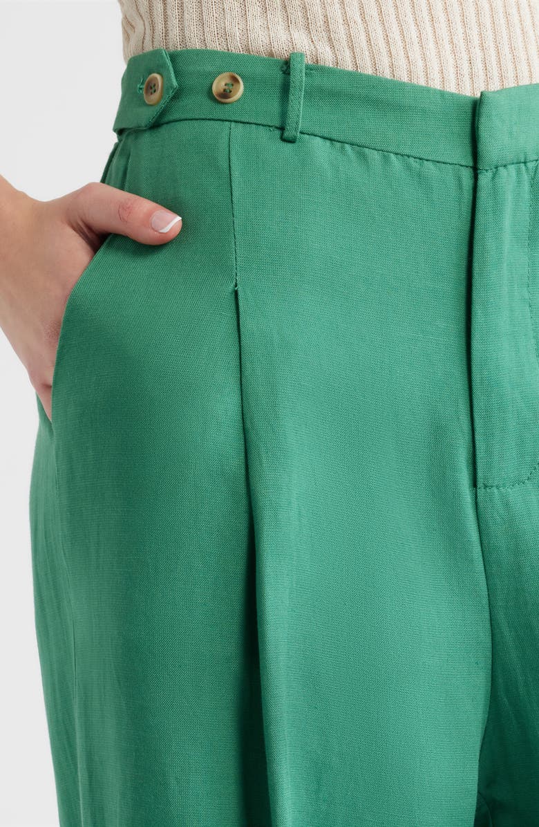 DELUC Palermo Pleated Wide Leg Pants, Alternate, color, Green
