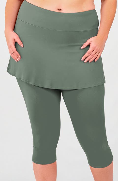 Plus Size Skirted Swim Capris