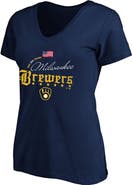 FANATICS Women's Fanatics Navy Milwaukee Brewers USA 250 Years Plus Size V-Neck T-Shirt