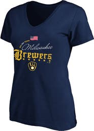 FANATICS Women's Fanatics Navy Milwaukee Brewers USA 250 Years Plus Size V-Neck T-Shirt
