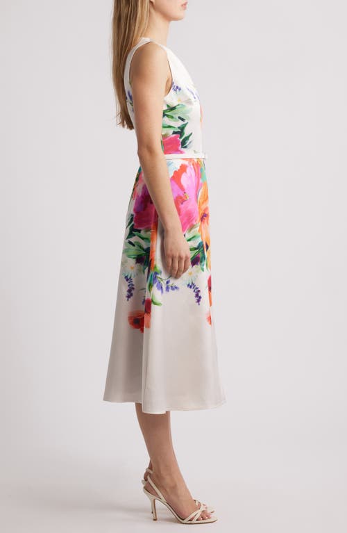 JULIA JORDAN JULIA JORDAN MIKA PLACED FLORAL COCKTAIL MIDI DRESS