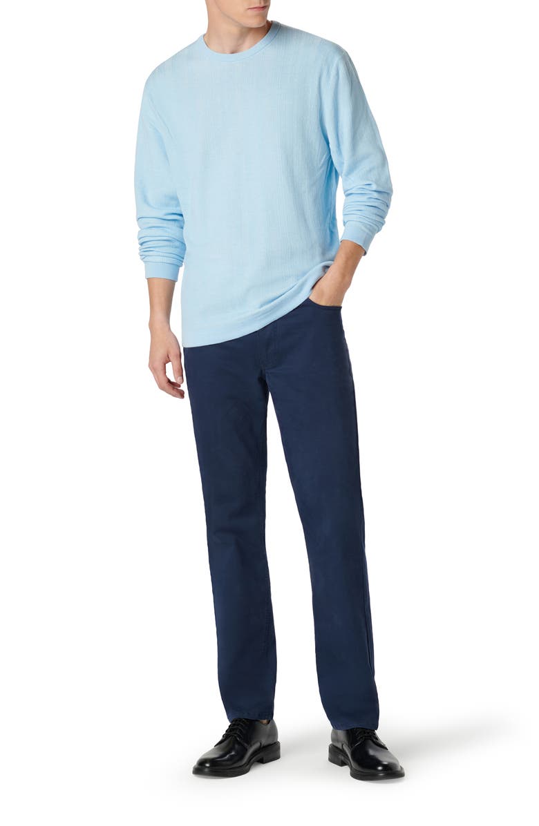 Bugatchi Cotton & Silk Crewneck Sweater, Alternate, color, Sky