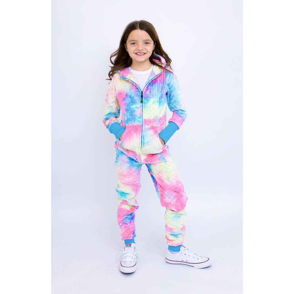 Limeapple Minky Bubble Zip Fleece Romper In Multi