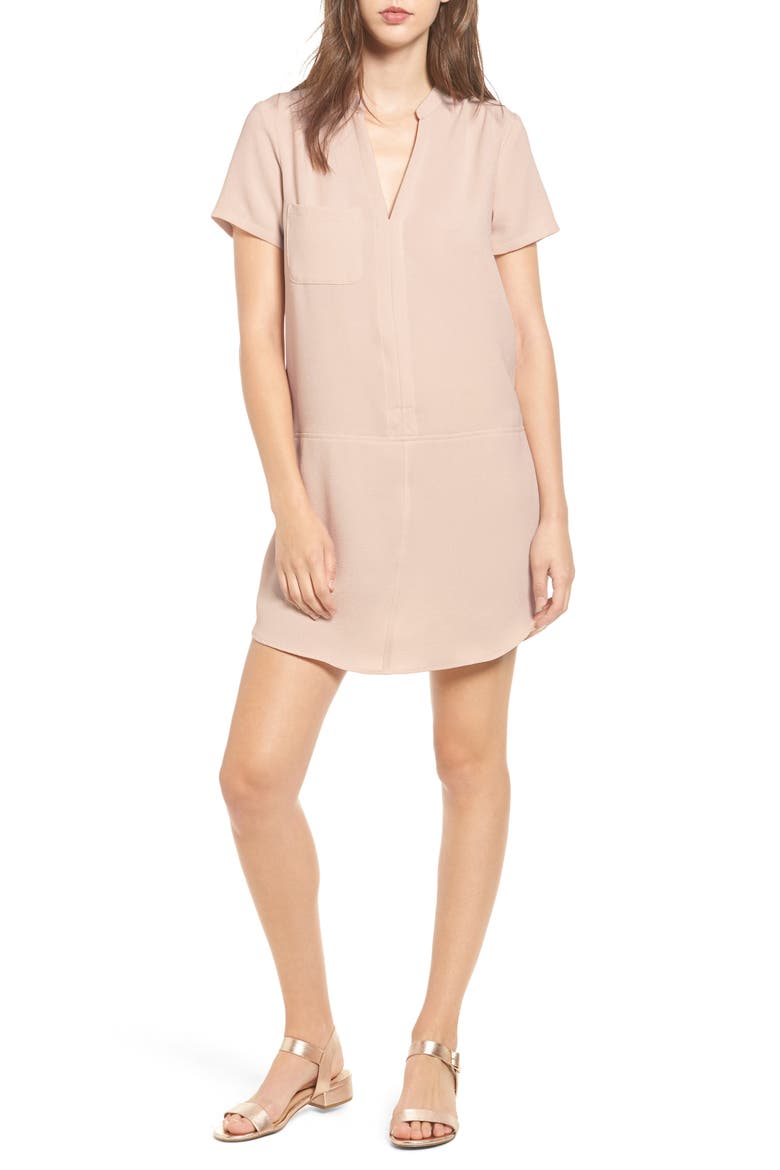 Hailey Crepe Dress, Main, color, BEIGE