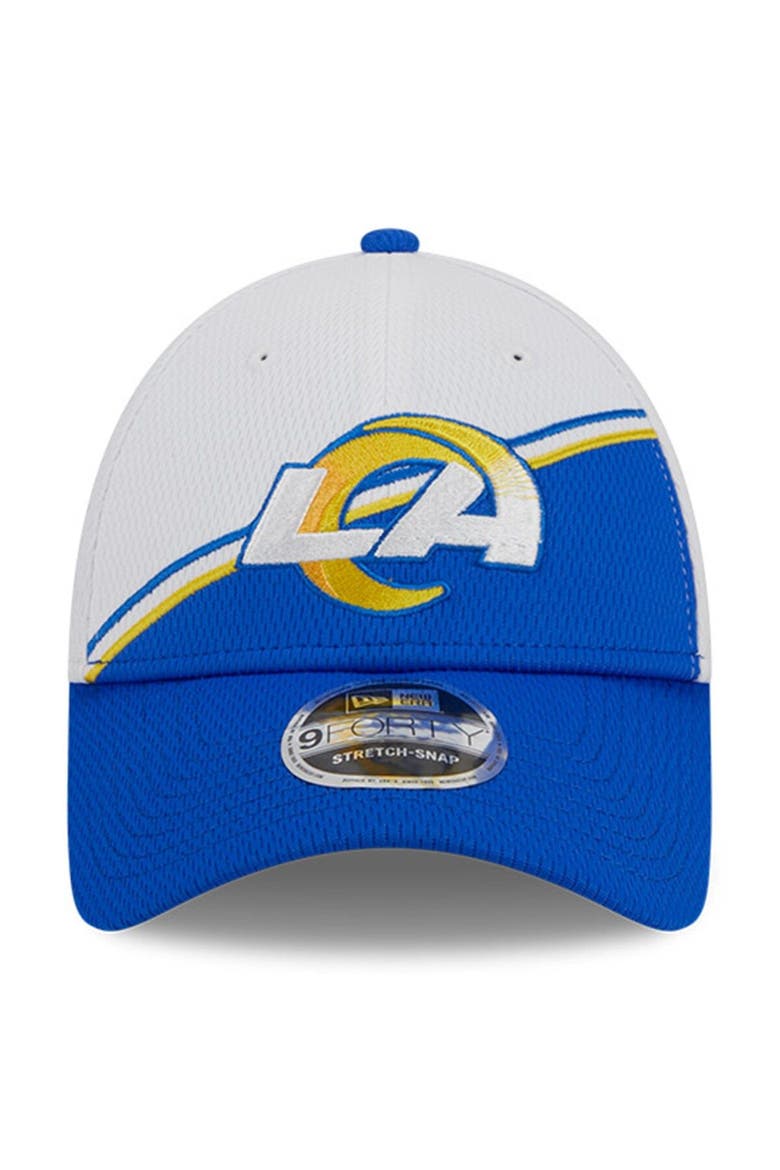 Men's New Era  White/Royal Los Angeles Rams 2023 Sideline 9FORTY Adjustable Hat, Alternate, color, White