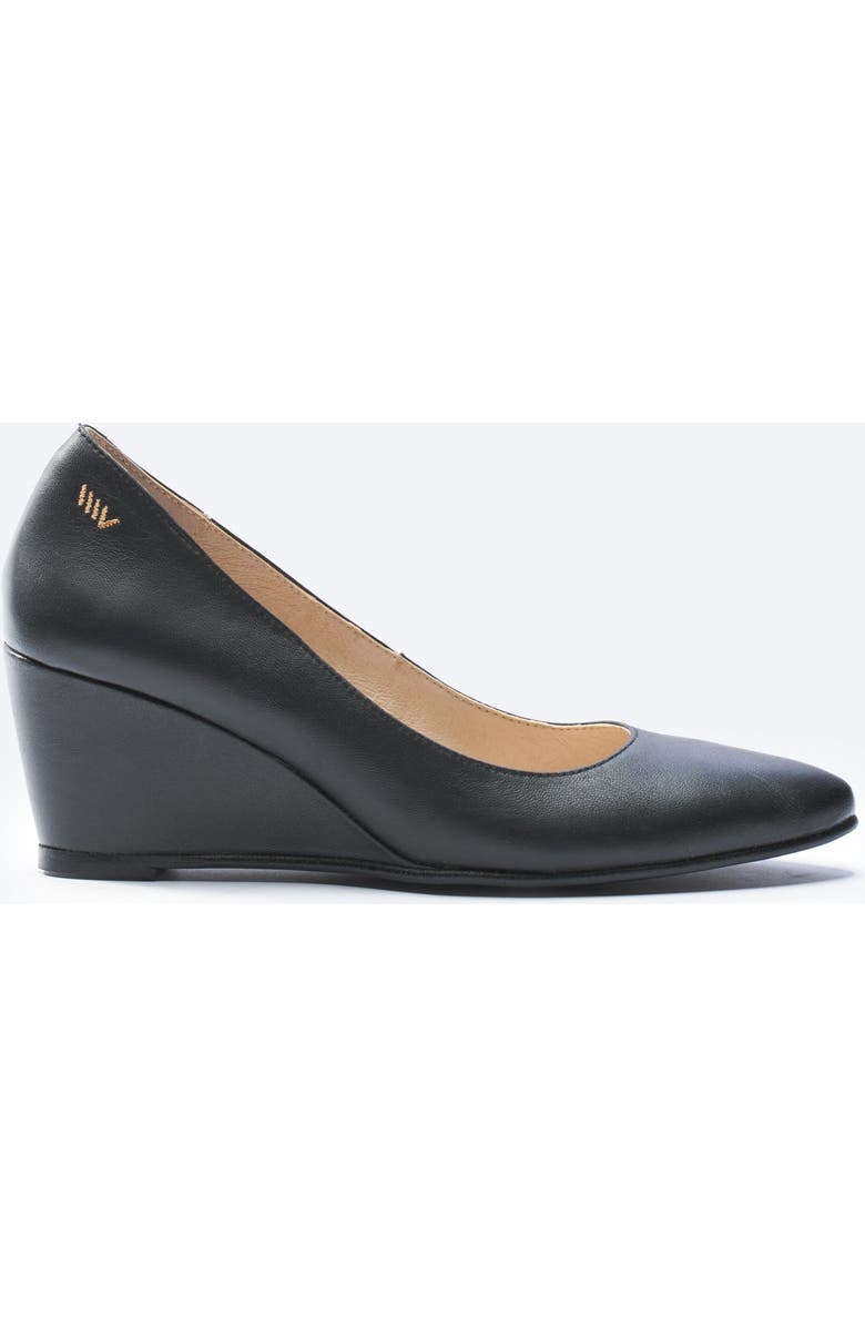 VISCATA Verona Leather Wedges, Main, color, Black