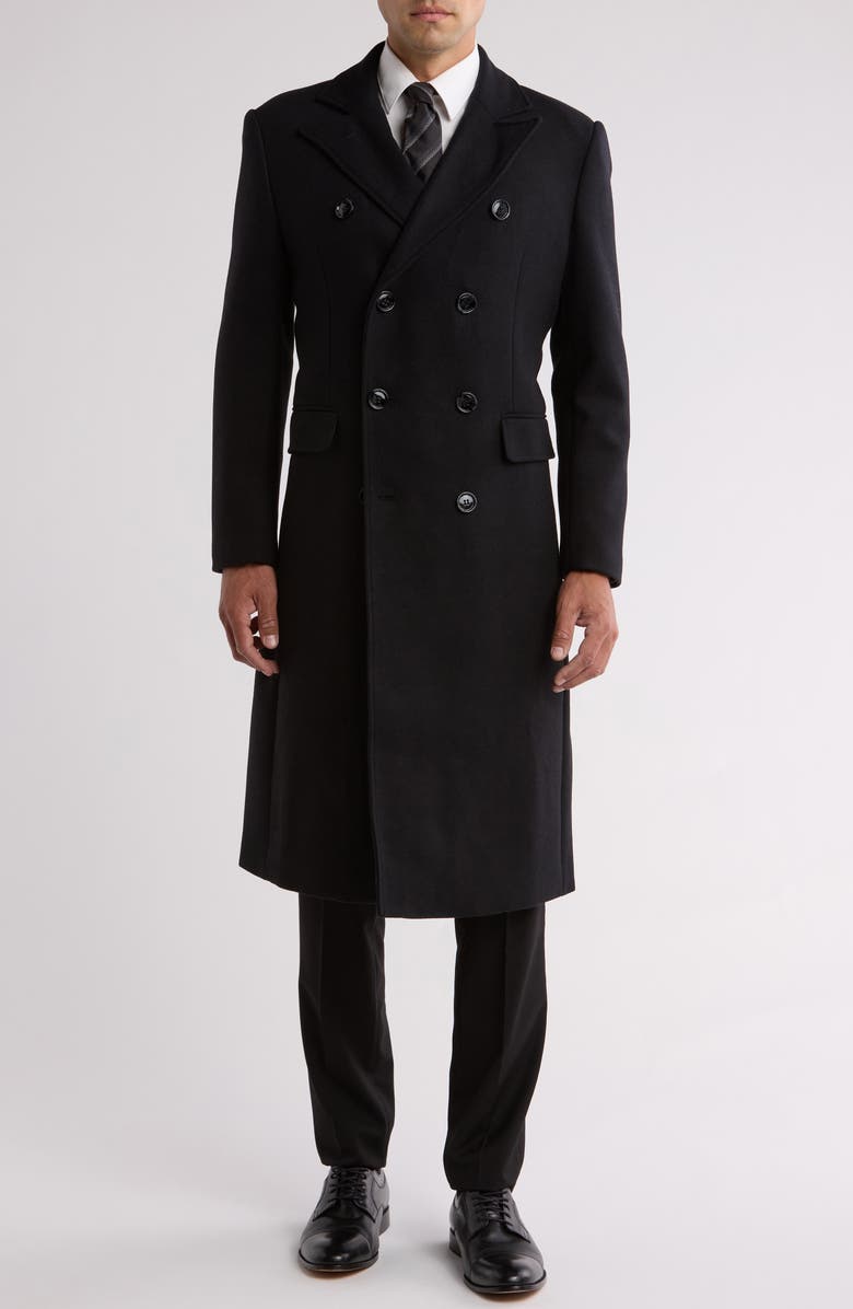 Braveman Double Breasted Coat, Main, color, Black