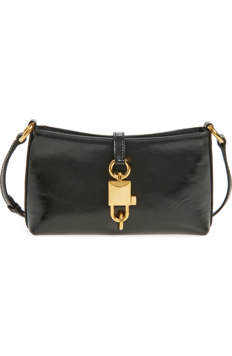 Dolce&Gabbana Sicilian Street Lock Leather Shoulder Bag, Main, color, 80999 Nero