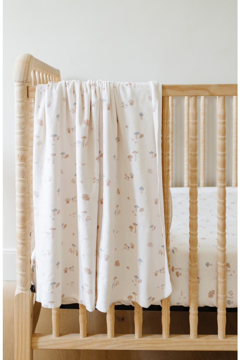 Minky Fitted Crib Sheet, Alternate, color, MUSHROOM