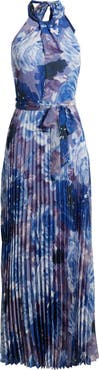 Julia Jordan Floral Chiffon Halter Dress