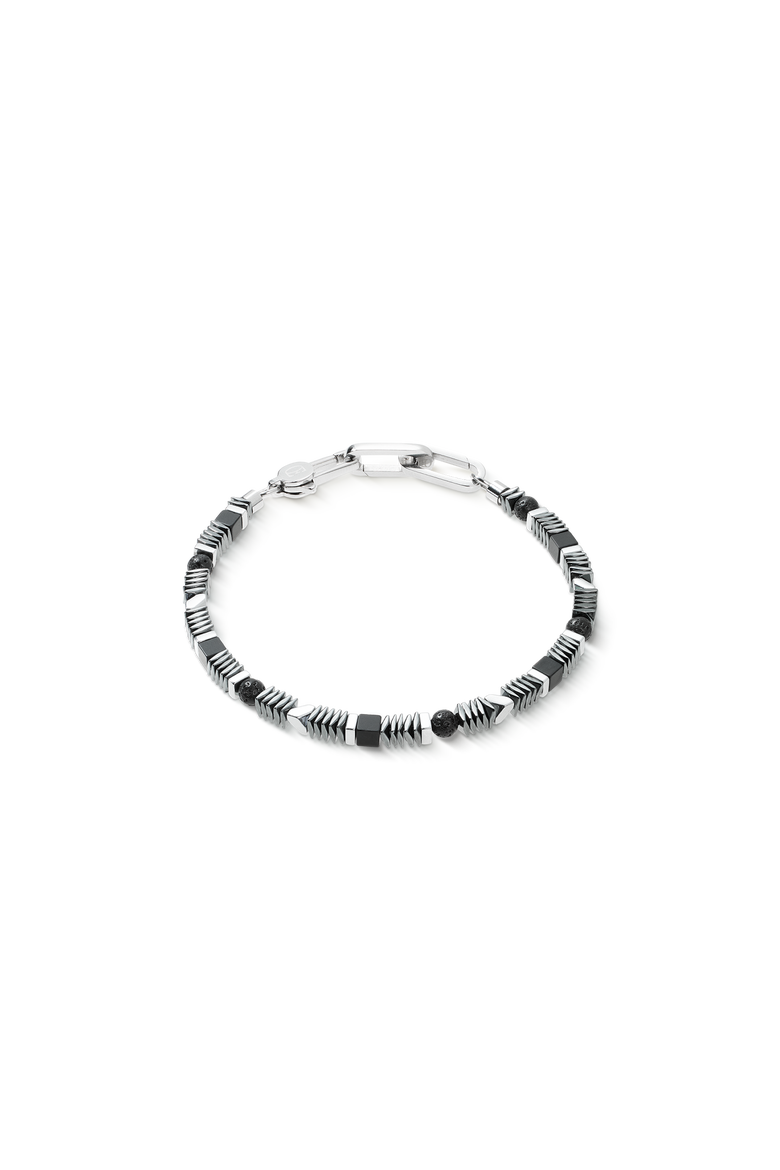 Bracelet Cadence Shape Mix Black-Silver, Main, color, Silver