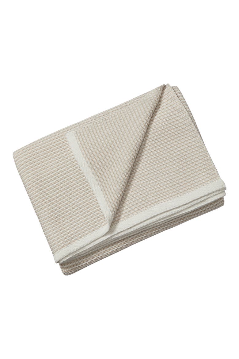 Stripe Organic Cotton Throw Blanket, Alternate, color, OATMILK