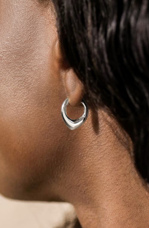 Sterling Forever Colby Pointed Teardrop Hoop Earrings In Silver