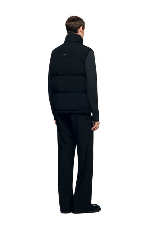 Sandro Sleeveless Technical Puffer Vest In Blue