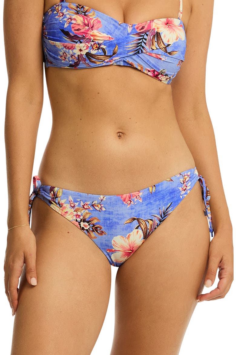 Blue Hawaii Tie Side Bikini Bottoms, Main, color, IRIS