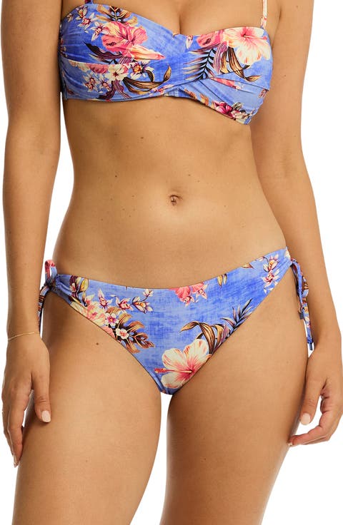 Blue Hawaii Tie Side Bikini Bottoms