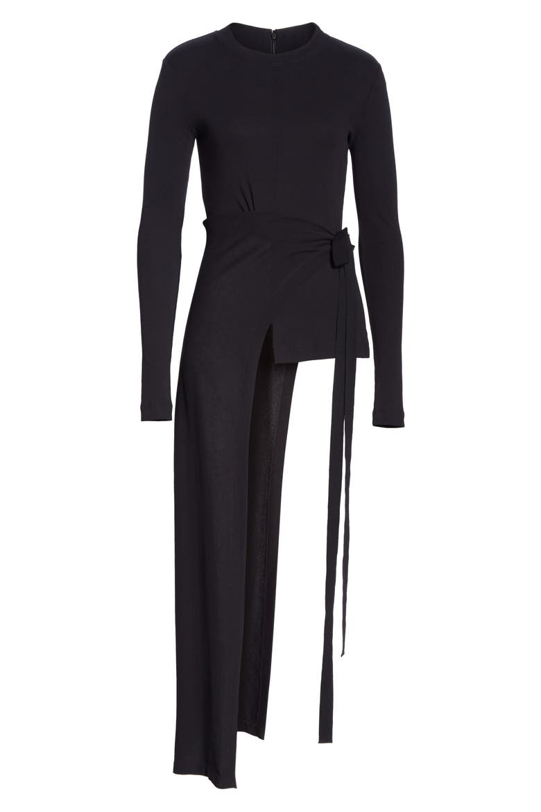 Apron Wrap Top, Alternate, color, BLACK