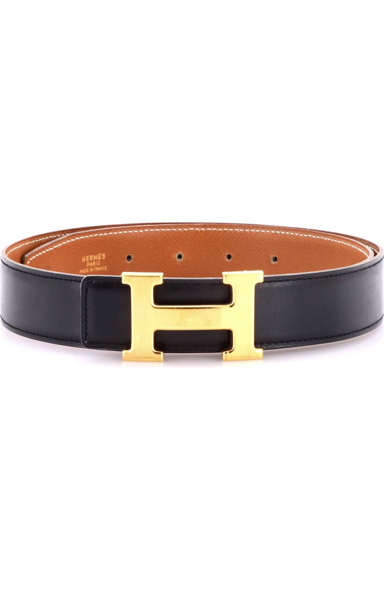Pre-Owned Hermes Constance Reversible Belt Leather Medium, Main, color, Black