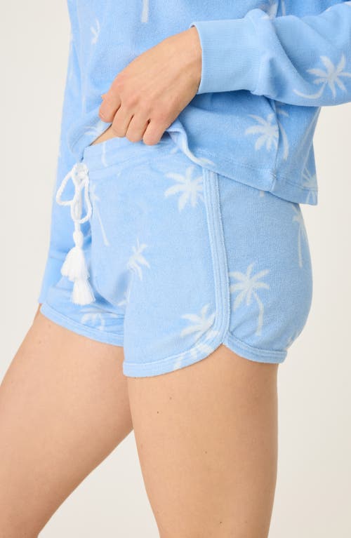 Pj Salvage Cabana Paradise Palm Print Terry Cloth Pajama Shorts