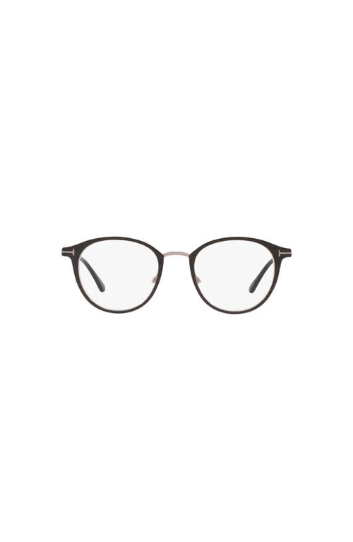 Tom Ford 49mm Oval Optical Glasses In Black