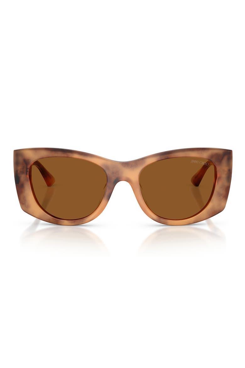 52mm Butterfly Sunglasses, Main, color, TAN HAVANA / DARK BROWN