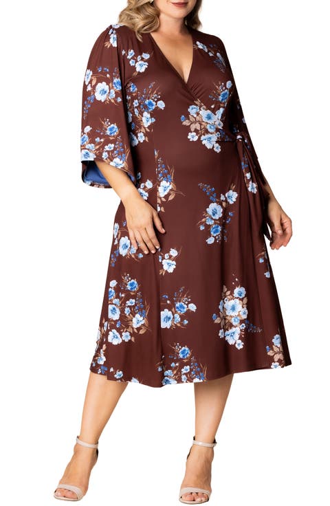 Gemini Floral Bell Sleeve Wrap Dress