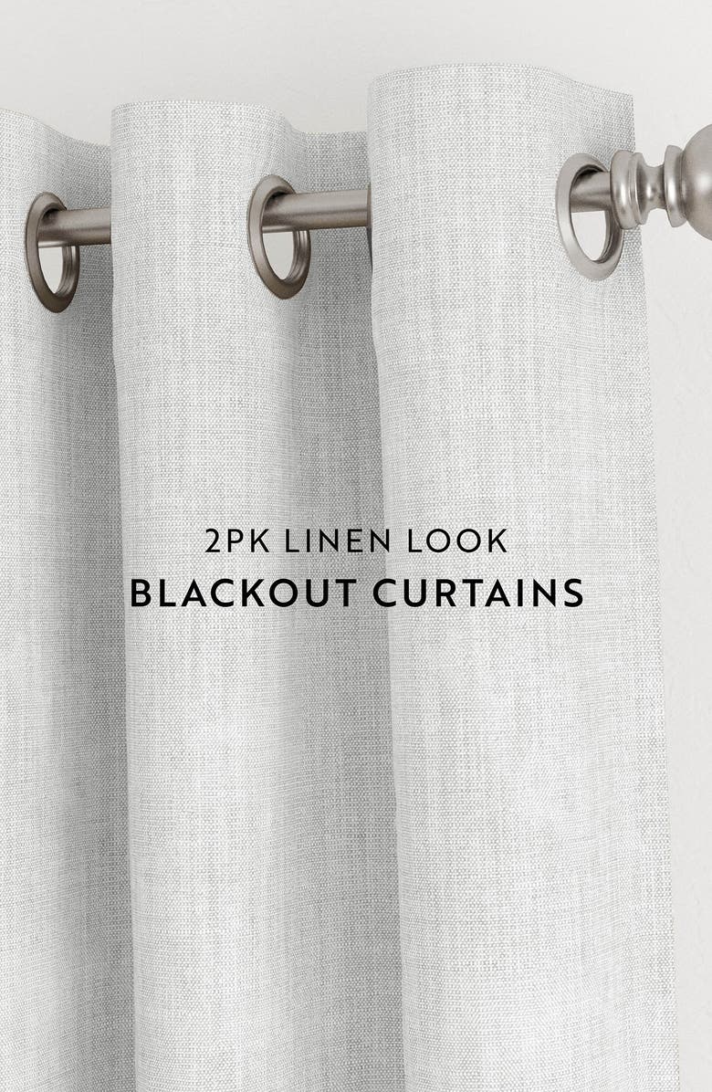 HOMESPUN Set of 2 Blackout Curtain Panels, Alternate, color, Light Gray