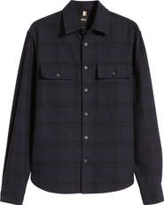 BOSS Owen Shadow Check Button-Up Overshirt