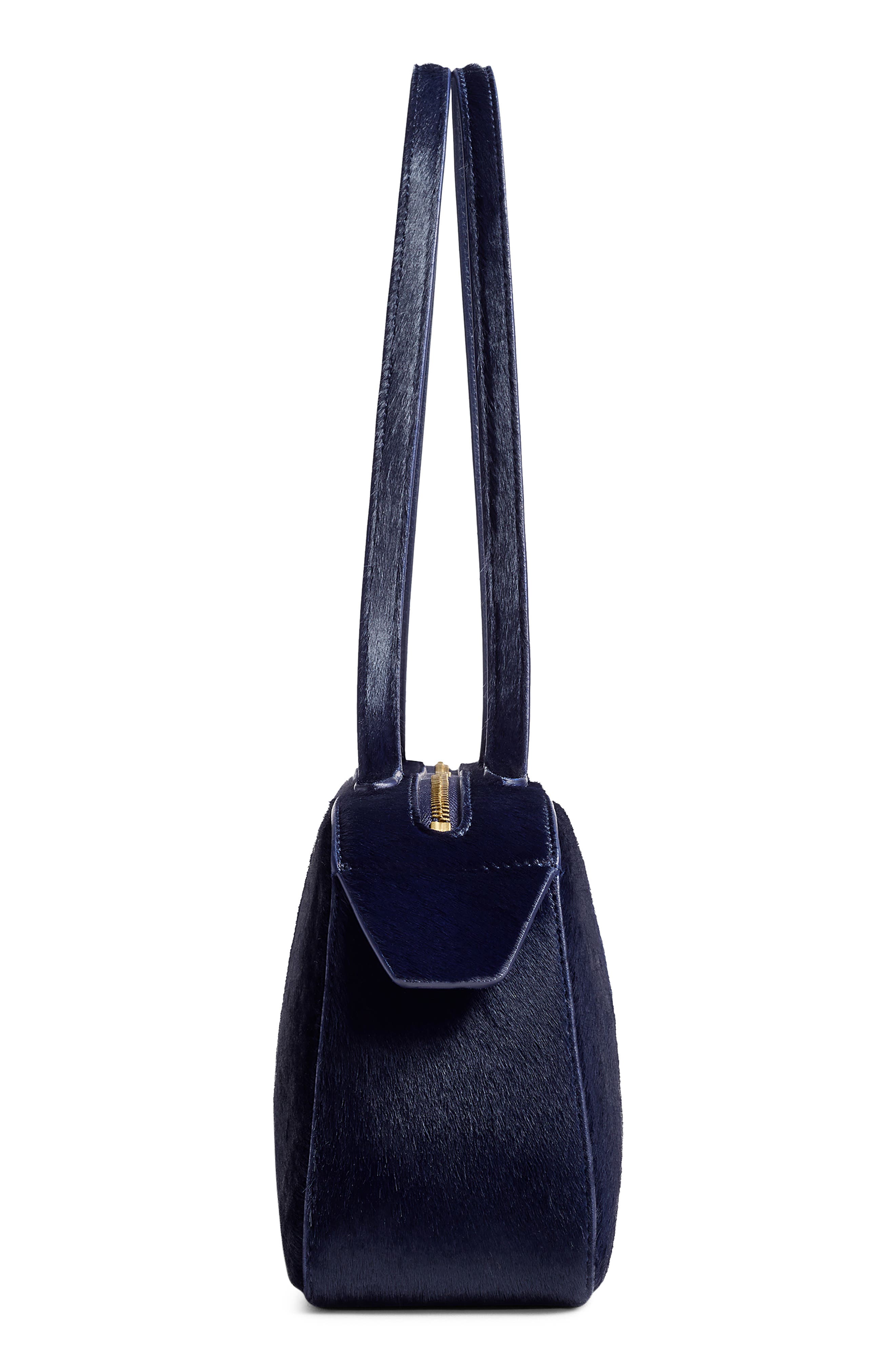Khaite Simona Genuine Calf Hair Shoulder Bag, Alternate, color, Midnight Navy