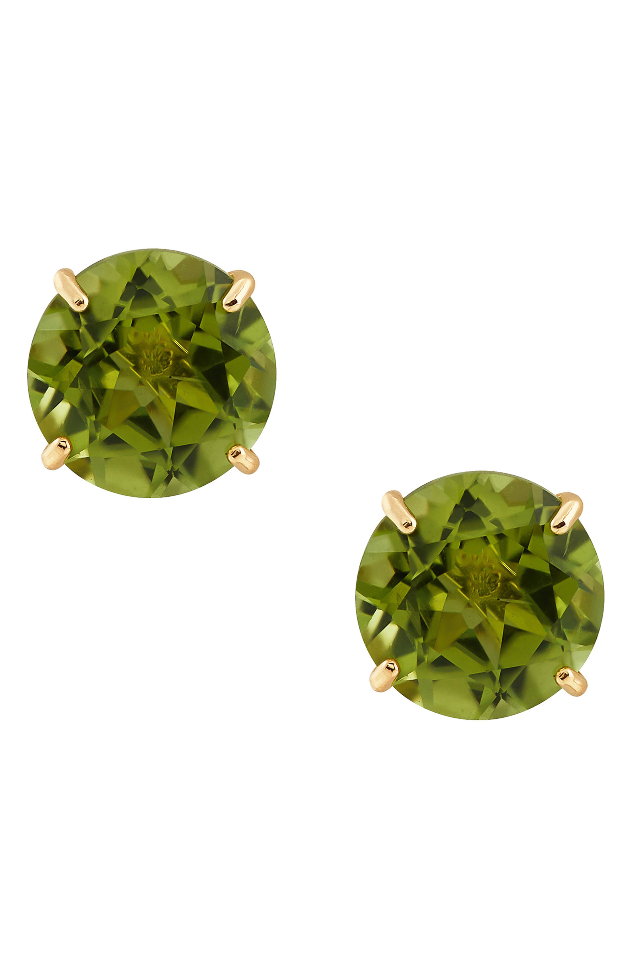 Frankie & Zoe Peridot Solitaire Stud Earrings