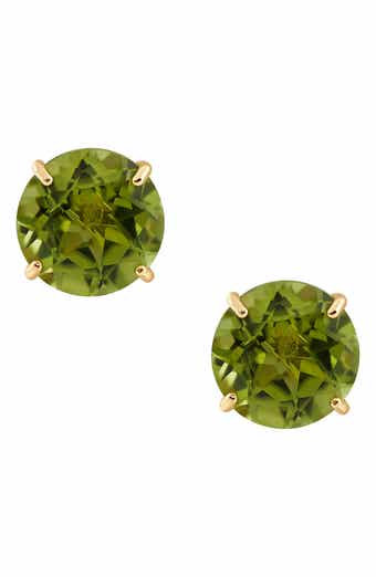 Frankie & Zoe Peridot Solitaire Stud Earrings