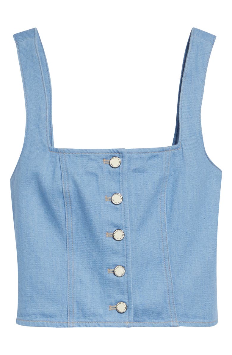 Veronica Beard Spensley Denim Top, Alternate, color, Bayside