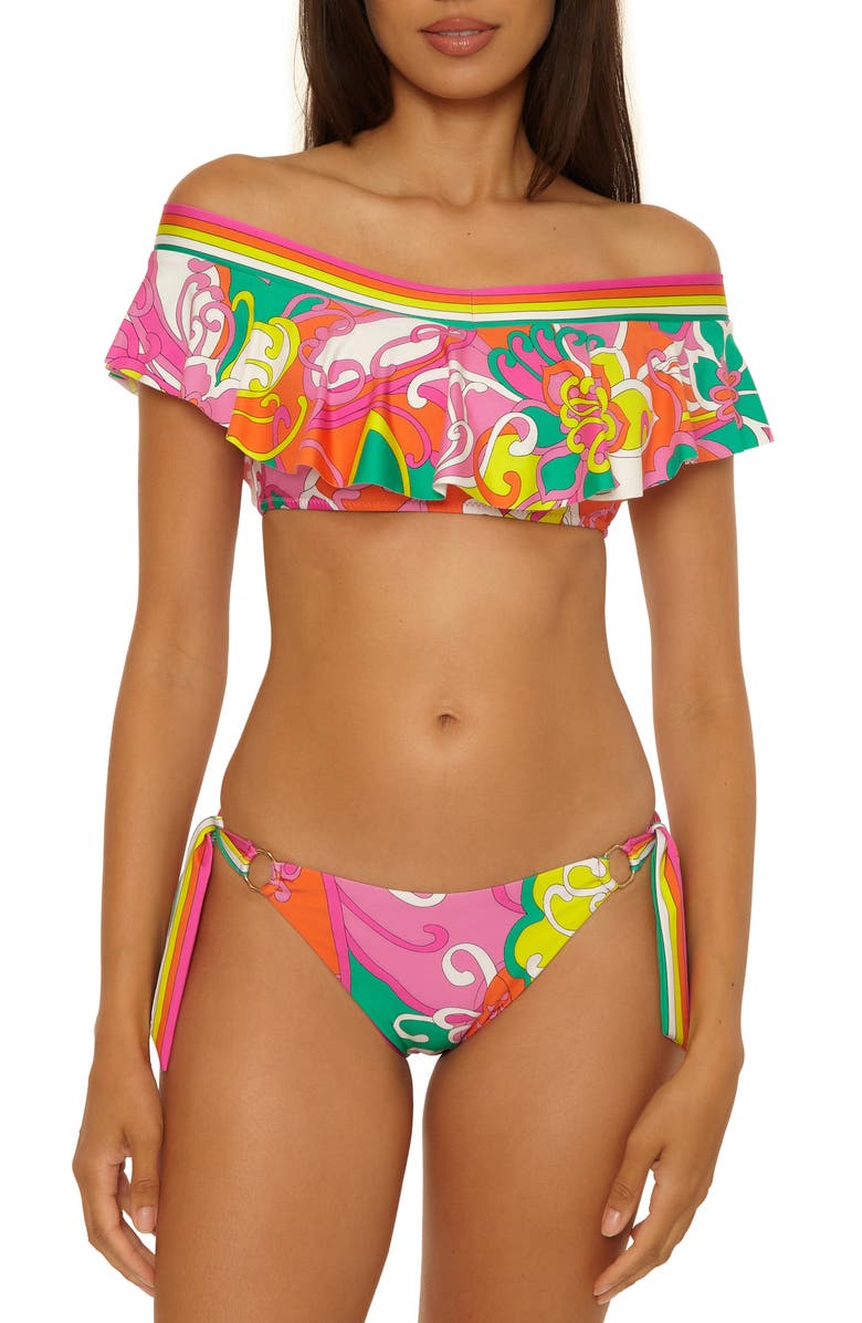 Trina Turk Elara Ruffle Off-the-Shoulder Bikini Top, Alternate, color, 