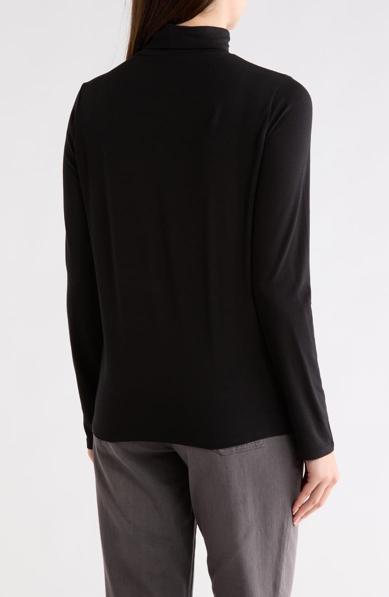 Eileen Fisher Slim Fit Turtleneck Top, Alternate, color, Black