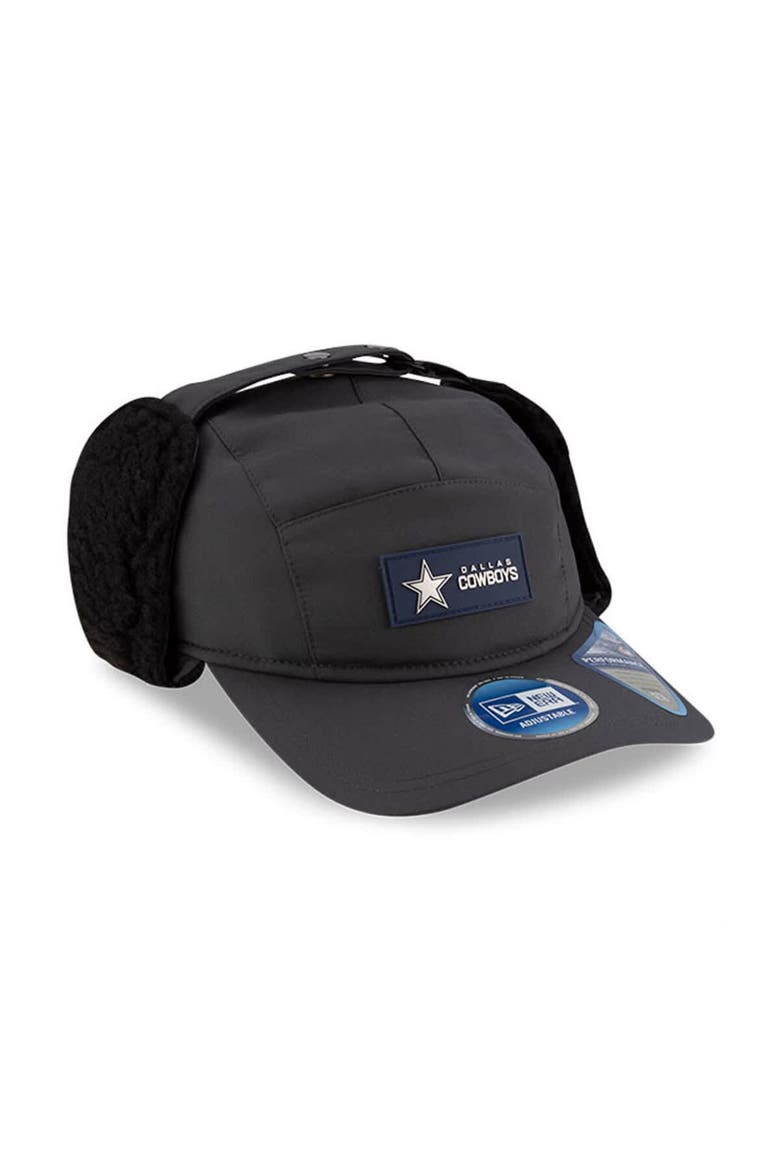 Men's New Era Charcoal Dallas Cowboys 2025 Sideline Cold Weather Runner Dog Ear Adjustable Hat, Alternate, color, Charcoal