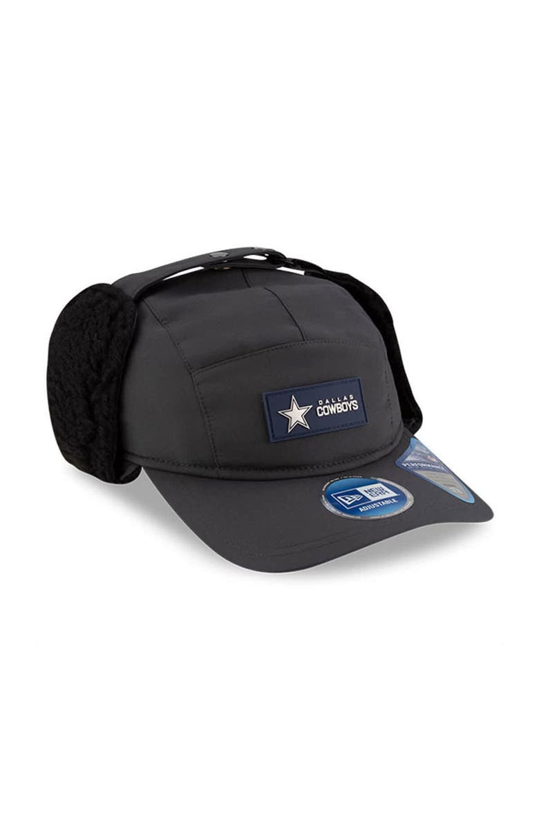New Era Men's New Era Charcoal Dallas Cowboys 2025 Sideline Cold Weather Runner Dog Ear Adjustable Hat, Alternate, color, Charcoal