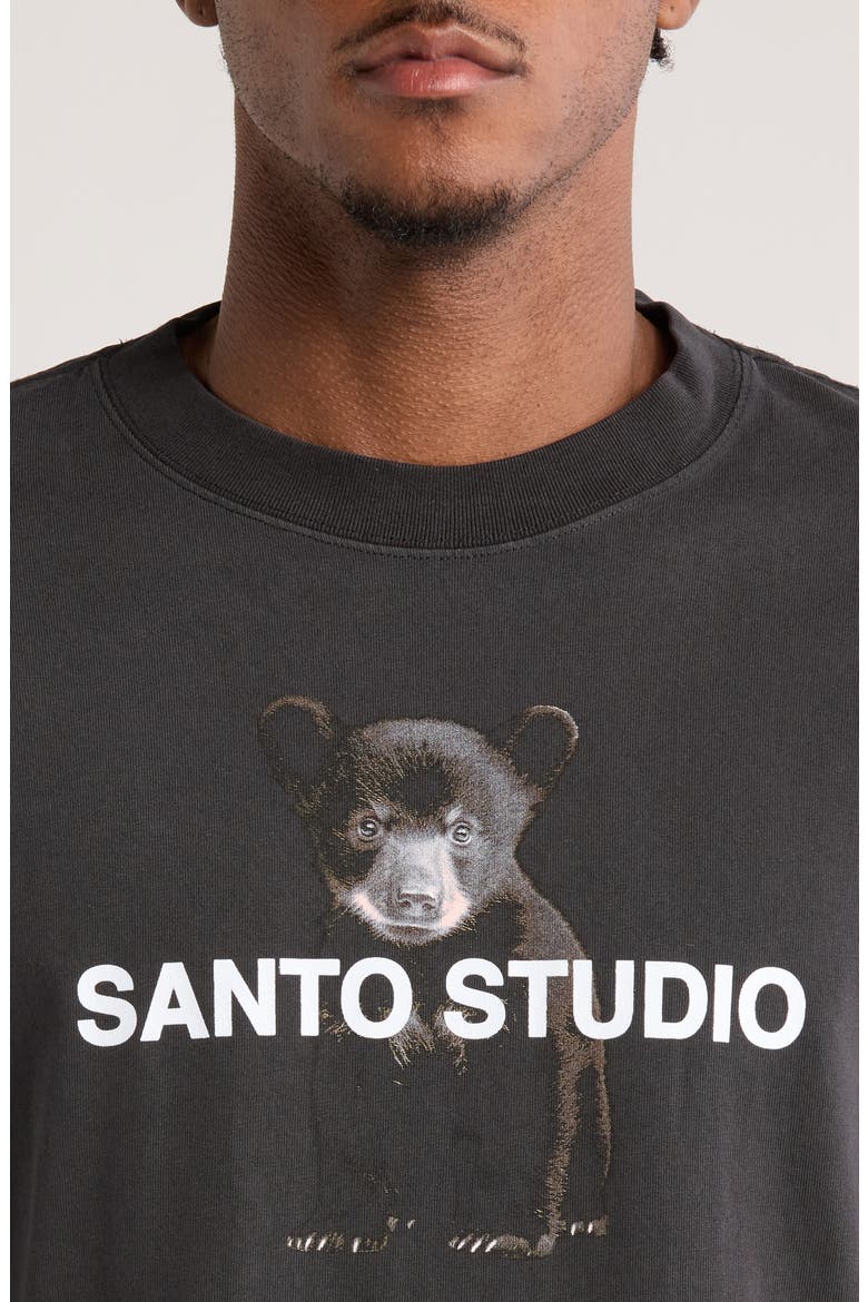 Watching Cub Graphic Cotton T-Shirt, Alternate, color, BLACK