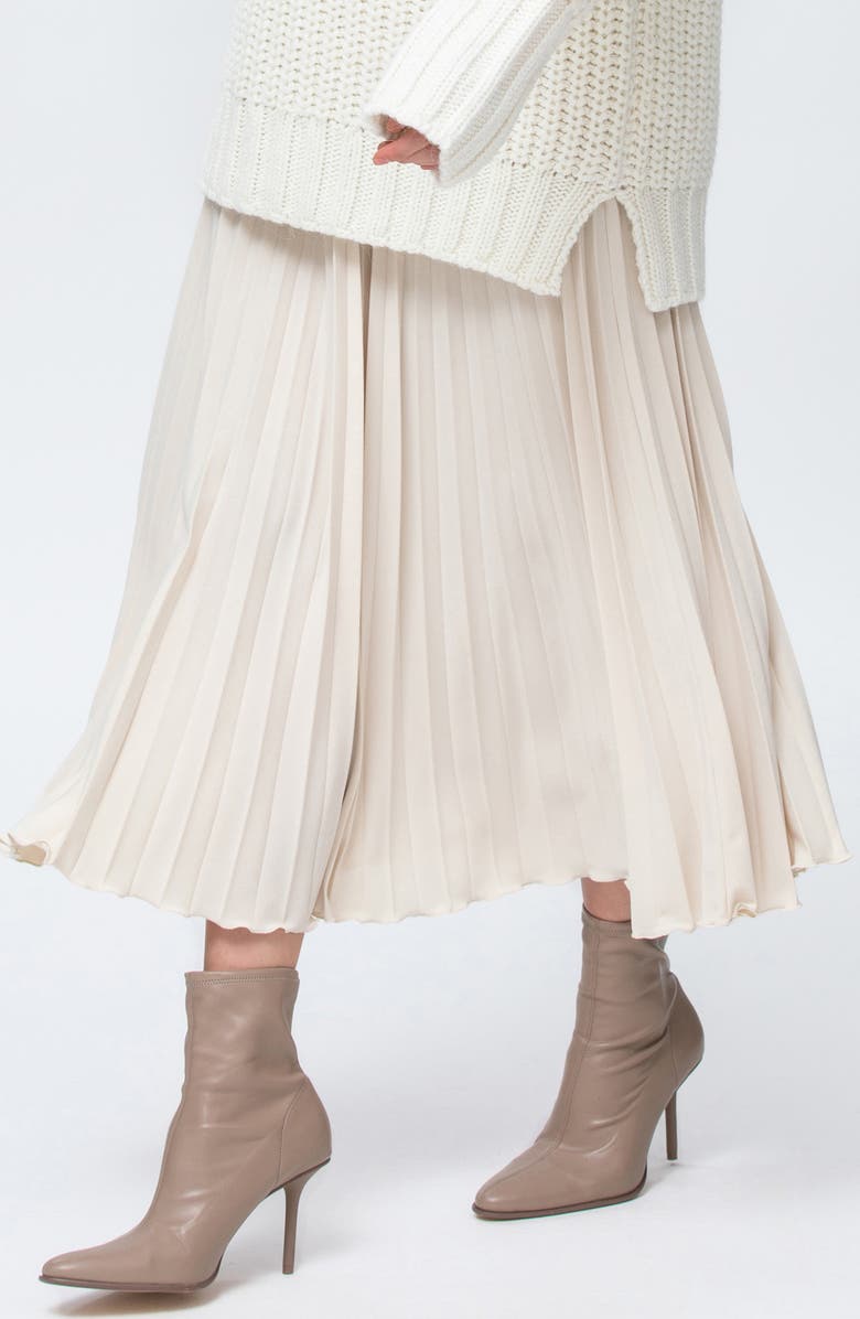 PIETRO BRUNELLI MATERNITY Pleated Midi Maternity Skirt, Alternate, color, Natural