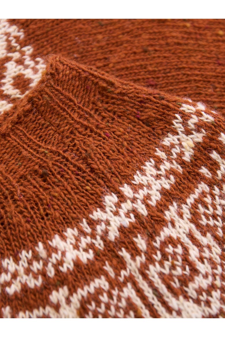 Donegal Fair Isle Yoke Sweater, Alternate, color, Rust