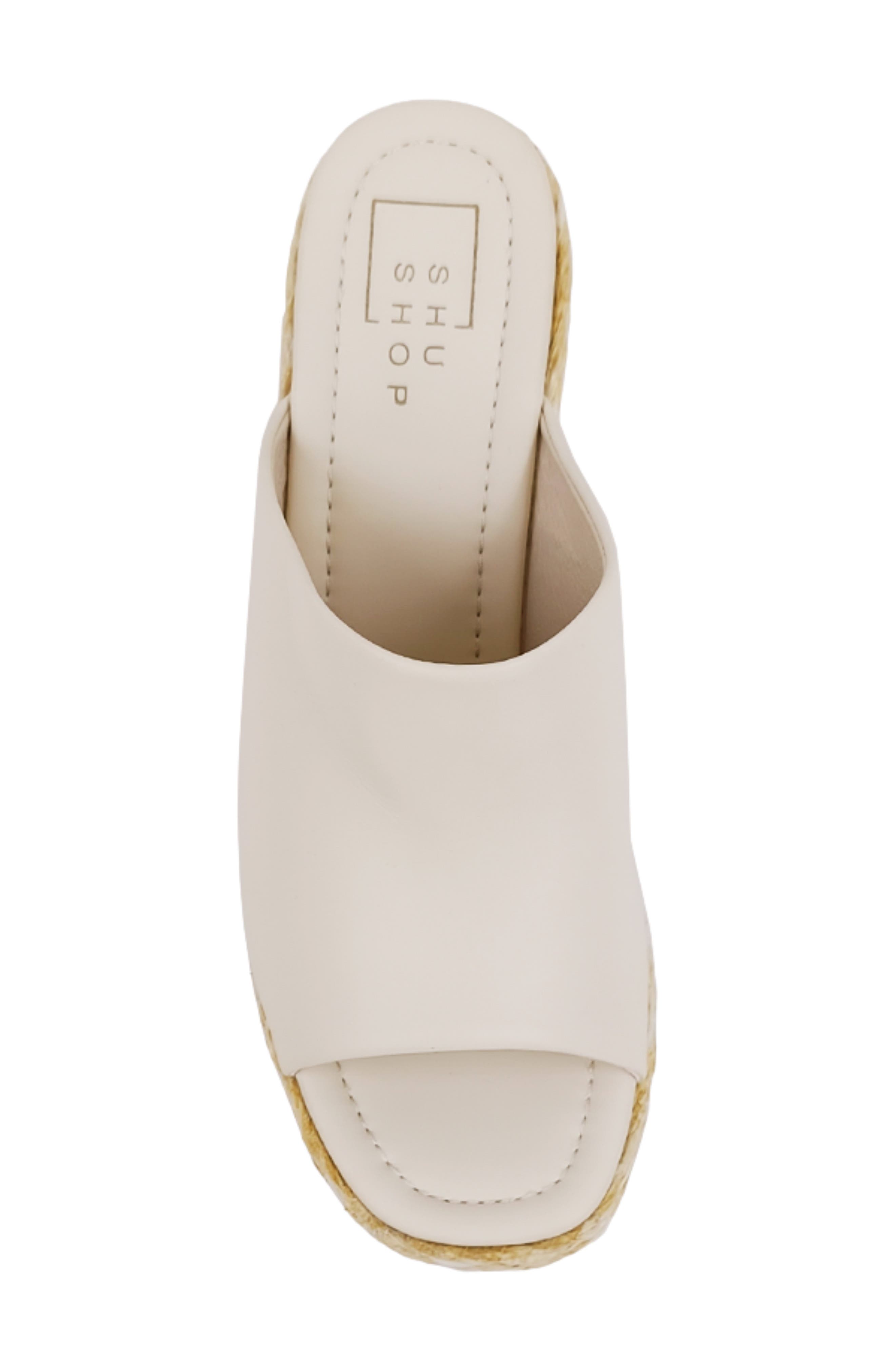 SHUSHOP Jodie Espadrille Platform Wedge Slide Sandal, Alternate, color, Beige