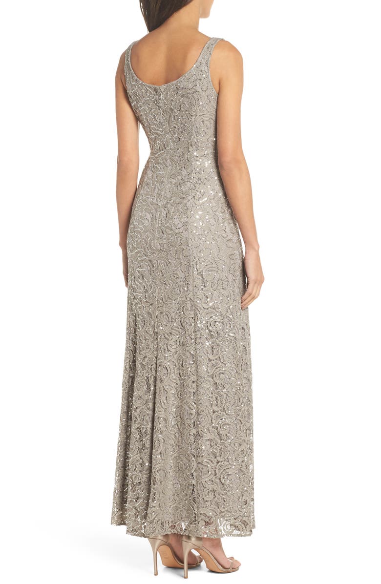 Alex Evenings Sequin Lace Jacket Formal Gown, Alternate, color, 