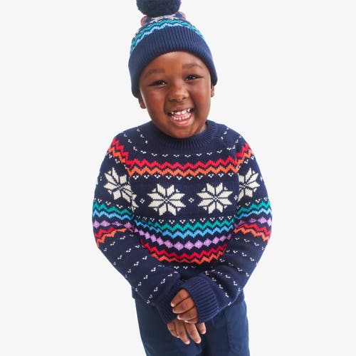 Primary Kids Fair Isle Sweater In Blue