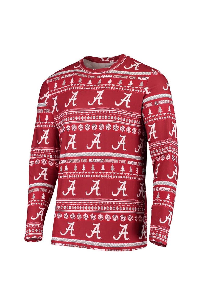 Men's Concepts Sport Crimson Alabama Crimson Tide Ugly Sweater Knit Long Sleeve Top and Pant Set, Alternate, color, Crimson