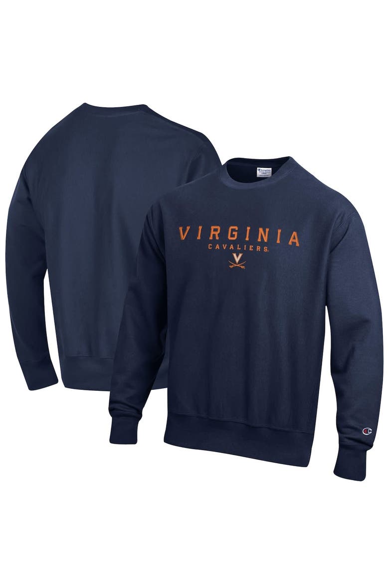 Men's Champion  Navy Virginia Cavaliers Relentless Reverse Weave Sweatshirt, Main, color, Navy
