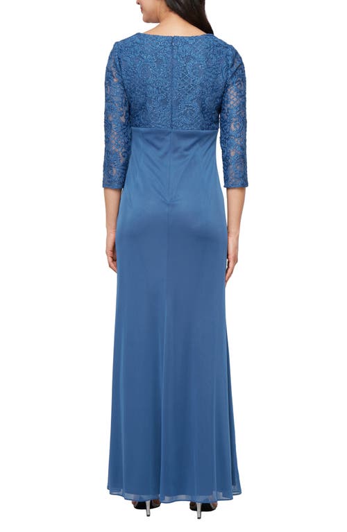 Alex Evenings Sequin Embroidery Empire Waist Gown