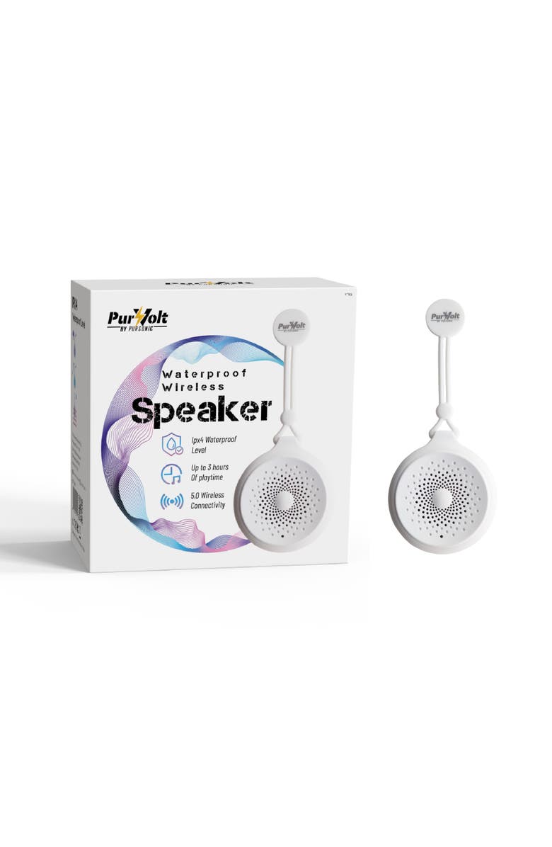 PURSONIC Waterproof Wireless Speaker - Portable Bluetooth Shower Speaker, Main, color, White