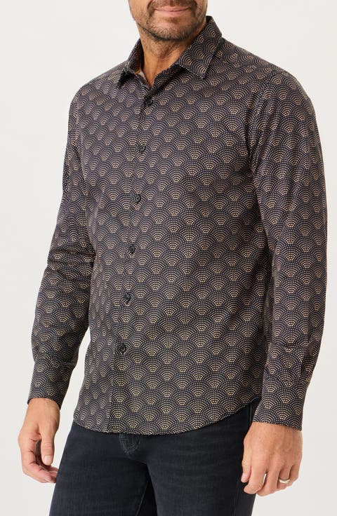 Galinis Long Sleeve Stretch Cotton Shirt