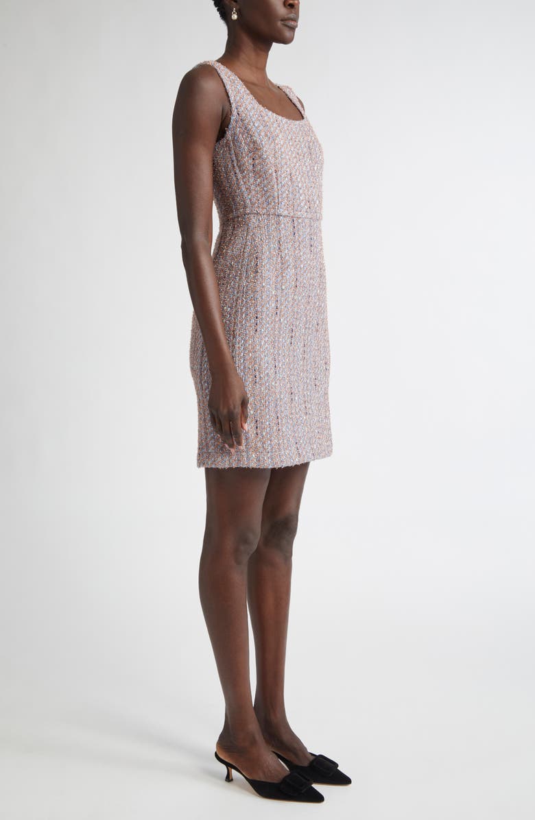 ST. JOHN Lena Metallic Tweed Sheath Dress, Alternate, color, Periwinkle/ Rose Lurex Multi