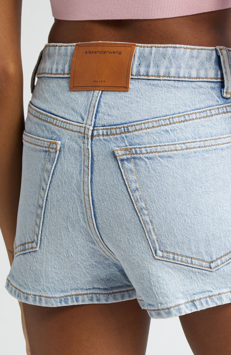 Alexander Wang Stretch Denim Skort, Alternate, color, Bleach