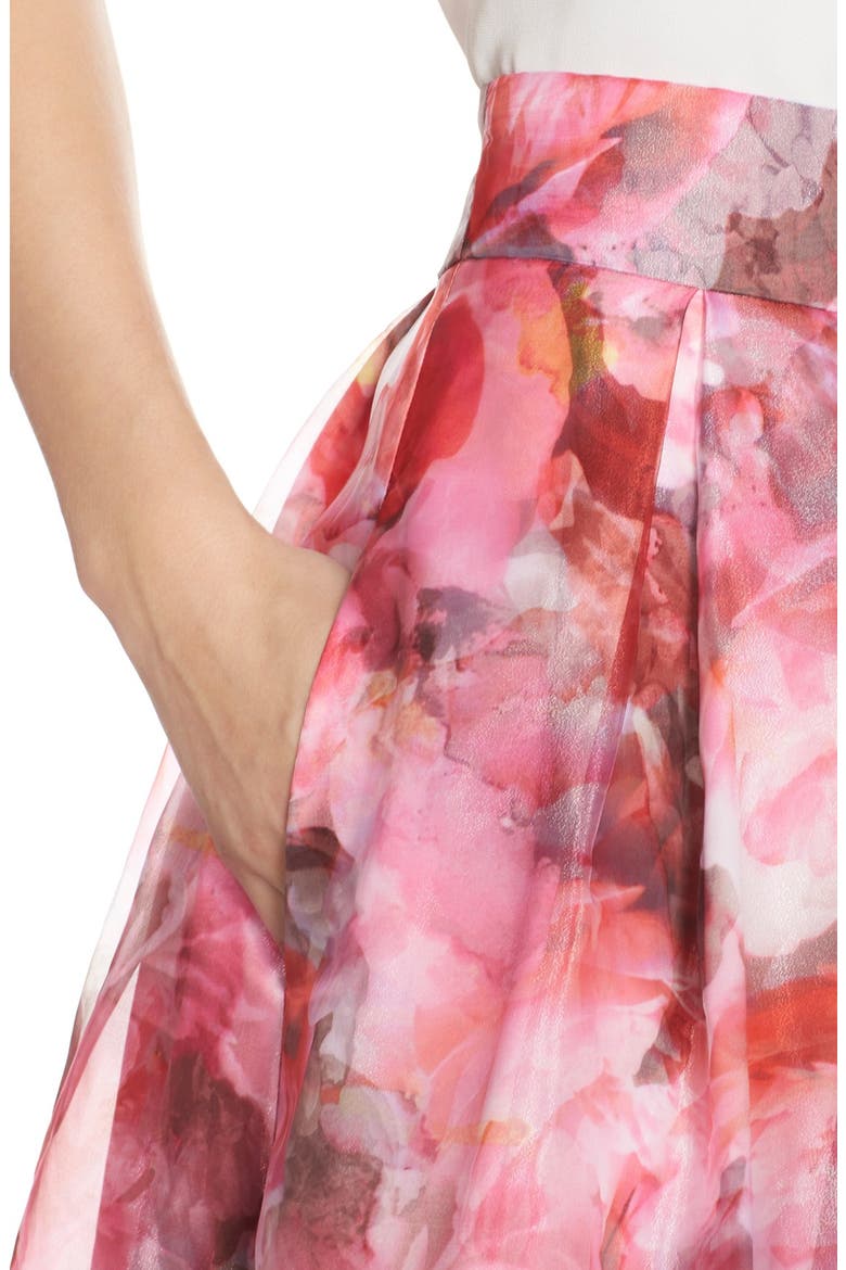 Floral Organza Ball Skirt, Alternate, color, PINK
